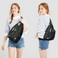 thumbnail image 3 of Dark Aesthetic Sling Backpack - Gothic Sunburst & Cosmic Eyes Print Shoulder Bag, Fashionable Anti-Theft Pack for Commuters, 3 of 4