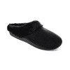 Isotoner Signature Women's Black Velour Slippers Faux-Fur Trim, 6.5-7