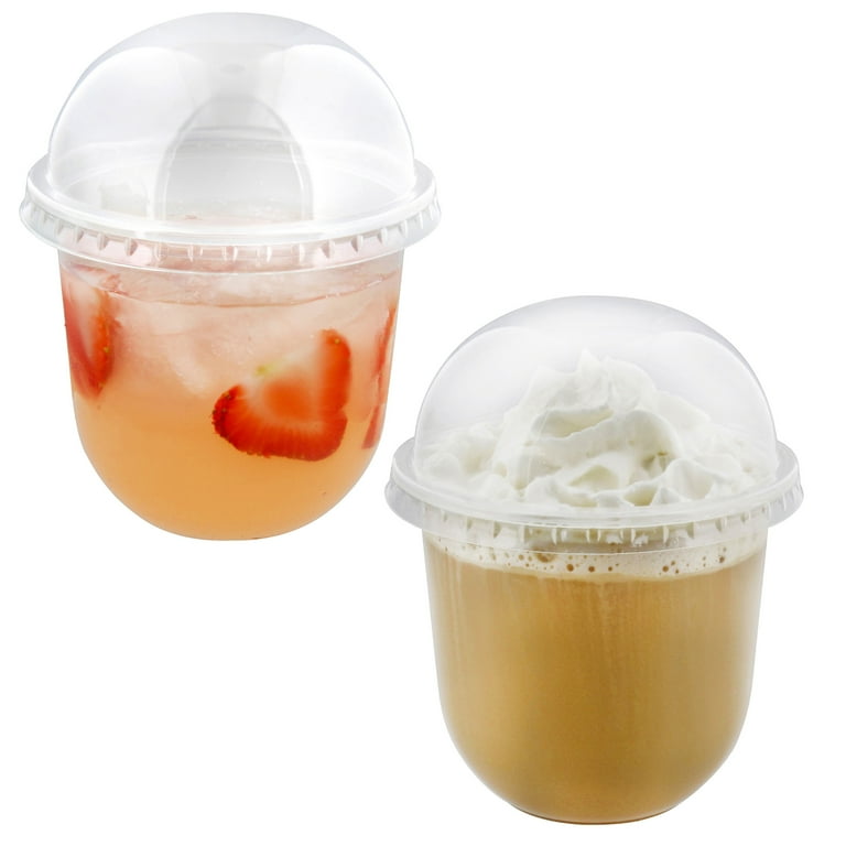 Hot selling milk shake cups dome lids plastic smoothie cups 12oz plastic  cups with lid wholesale