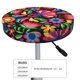 thumbnail image 4 of Disketp Colorful Floral Embroidery Mexican Funda Redonda para Taburete, Funda de Cojín para Silla de Bar Suave y Elástica-14 inch, 4 of 7