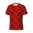 thumbnail image 5 of Vsdgher Ladybug Pattern Print Men's Dry Fit Mesh Athletic Shirts Moisture Wicking Tennis T-Shirt Tops, 5 of 9