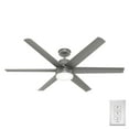 thumbnail image 5 of Hunter 60 inch Outdoor or Indoor Ceiling Fan with LED Light - Ceiling Fan with Wall Control, For Patio, Garage, or Porch, Quiet, Standard Mount, 6 Blades - Skysail 51876, Matte Silver, 5 of 18