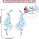 thumbnail image 2 of 4 parches termoadhesivos de hojas de 2 estilos, azul cielo, bordados, para coser o planchar., 2 of 9