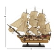 thumbnail image 4 of DecMode Coastal Wood Sailboat Sculpture, 15"W x 14"H with Beige/Natural Brown Finish and Matte Black Base, 4 of 9