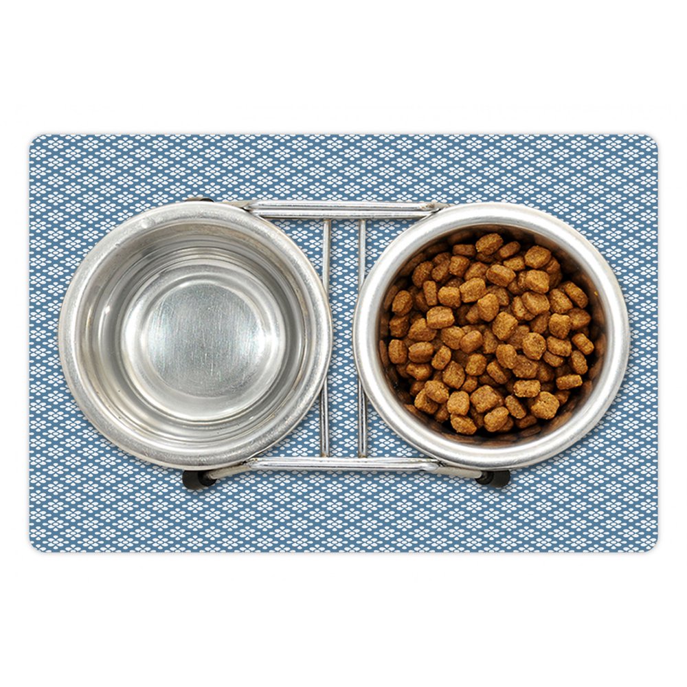 Floral Pet Mat for Food and Water, Symmetric Repetitive ...