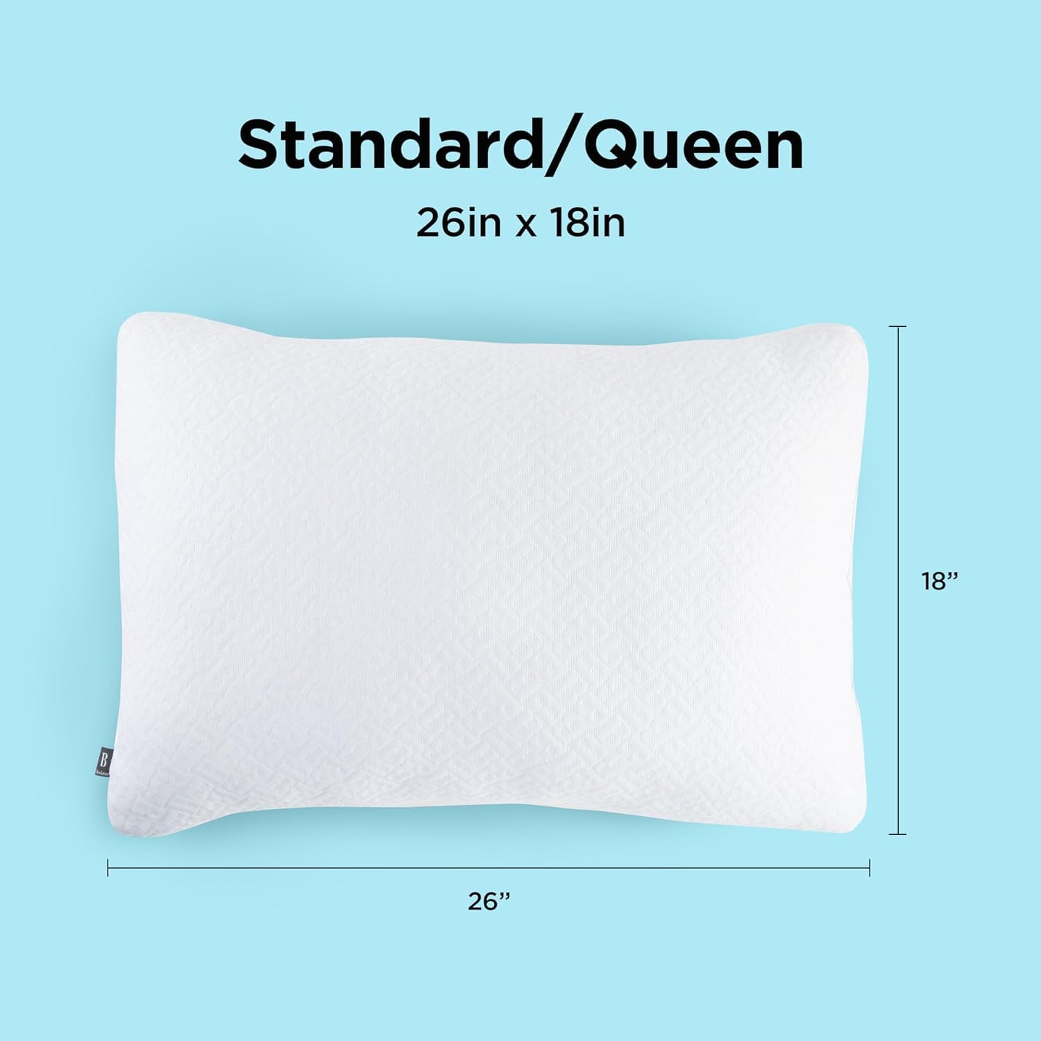Brookstone TempSense Down Alternative Pillow Set - Bed Pillows for Adults, Comfortable and Supportive Bedroom Pillows for Bed, Ideal for All Sleep Positions - 2 Pack, S/Q-White
