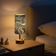 Touch Control Table Lamp with LED Bulb Bedside Lamp for Bedroom Living Room Digital Waves Pattern