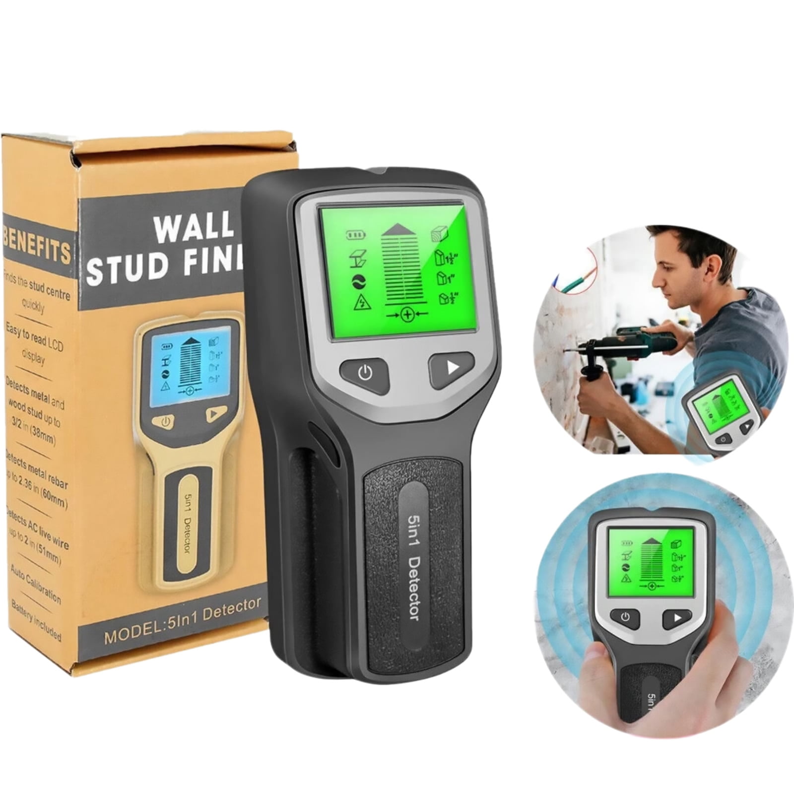 APPLAYERR Deep Sensing Wall Detector With Voltage Warning For Home Improvement Furniture Mounting Hidden Object Locating Accessory