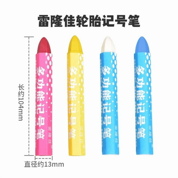 KAKOWELY 8 Pcs Peinture de Marquage de Pneu Craie de Cire Universel Imperméable Marqueur de Pneu Portable pour Moto Véhicule Électrique Marque Dommage de Pneu Couleur Assortie, 4.13x"X0.51"X0.47 Pouces