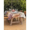 thumbnail image 2 of Outdoor Tablecloth with Umbrella Hole and Zipper, Thanksgiving Rectangle Table Cloth 60x84 Inch Waterproof Tablecloth, Pink Orange Blue Fall Pumpkin Fruit Butterfly Picnic Table Cover for Patio, 2 of 7