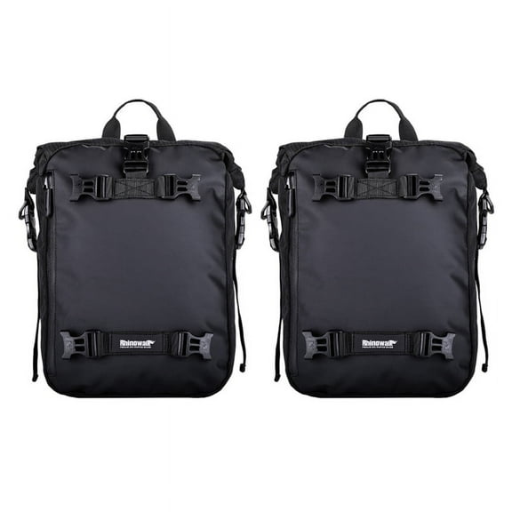 2X Rhinowalk Pannier Bag Bicycle Waterproof Motorbike Bag Road Rear Rack Cycling Rear Bag Backpack 20L(Black)