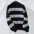 thumbnail image 5 of Utoimkio Women's Striped Turtleneck Sweater Pullover Long Sleeve Cable Knitted Color Block Casual Loose Lightweight Sweaters for Women, 5 of 6