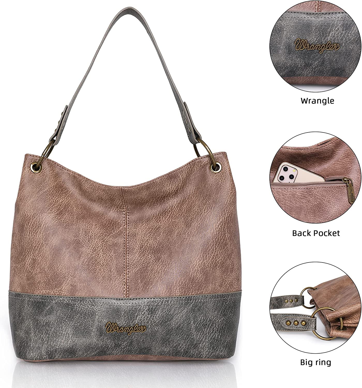 Women Ladies Vegan Leather Handbags Purse Shoulder bag Top Handle Shopper Hobo 3pcs Set 