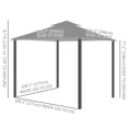 thumbnail image 2 of 10' x 10' Outdoor Patio Gazebo, Double-Tier Soft-Top Garden Shelter with Polyester Curtains & Mesh Screen, Rust-Resistant Steel Frame, Light Grey, for Backyard, Deck, Pool Area, 2 of 7