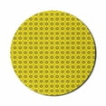 thumbnail image 1 of Abstract Mouse Pad for Computers, Flowers Inspired Modern Elements Pattern on Summer Tone Background, Round Non-Slip Thick Rubber Modern Mousepad, 8" Round, Yellow and Olive Green, by Ambesonne, 1 of 2