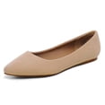 thumbnail image 1 of Flats de gamuza nude con punta fina para mujer DREAM PAIRS, talla 10, 1 of 6