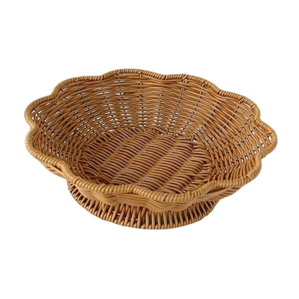 Cesta de frutas Canasta de almacenamiento de ratán Bandeja hecha a mano Rústica para el mostrador de la cocina Bowl frutas para el restaurante Carta