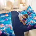 thumbnail image 4 of Feelyou Colorful Jellyfish Bedding Comforter Set for Kids, Ocean Coral Animal King Bedding Sets, Blue, Blue Reversible, 7 Pieces, 4 of 7