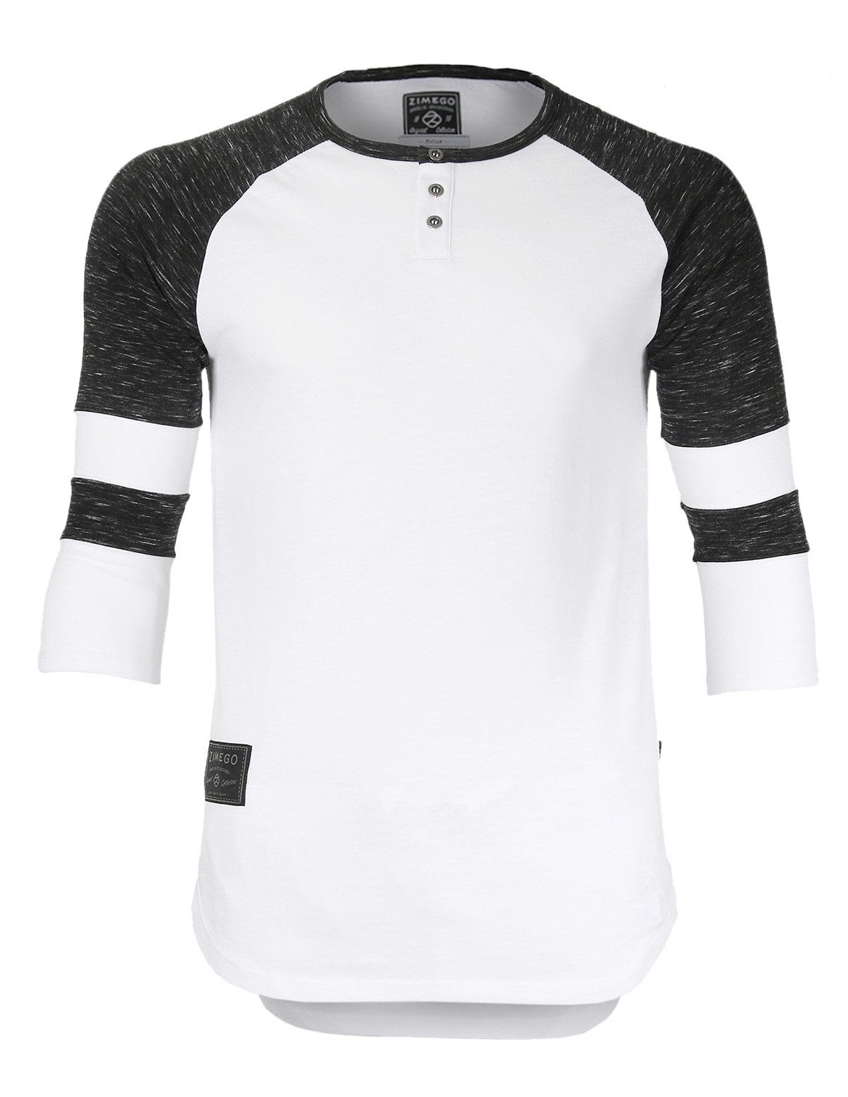ZIMEGO Men’s 3/4 Sleeve Henley Shirt Casual Slim Fit Crew Neck Raglan Baseball Fashion