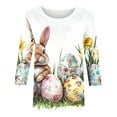 thumbnail image 5 of Fartey Plus Size Easter Day Shirts for Women 2025 Summer 3/4 Sleeve Crewneck Tunic Tops Fashion Cute Bunny Eggs Graphic Tees Dressy Casual Holiday T Shirts Multicolor S-5XL, 5 of 5