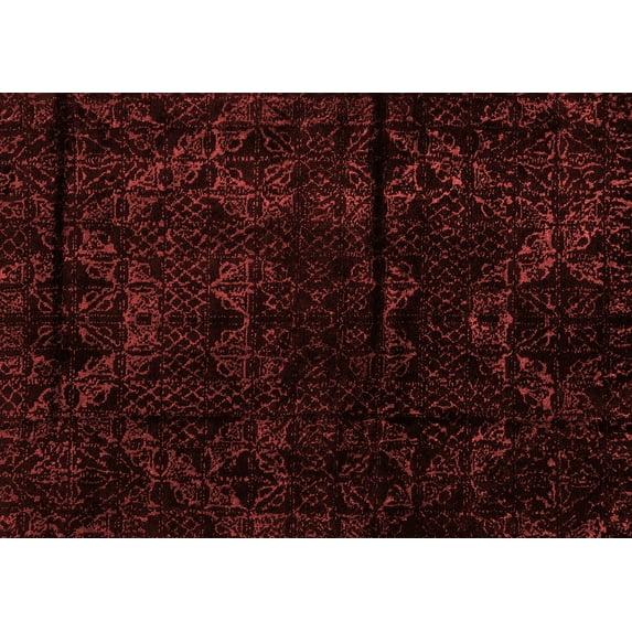 Ahgly Company Indoor Rectangle Abstract Red Modern Area Rugs, 4' x 6'