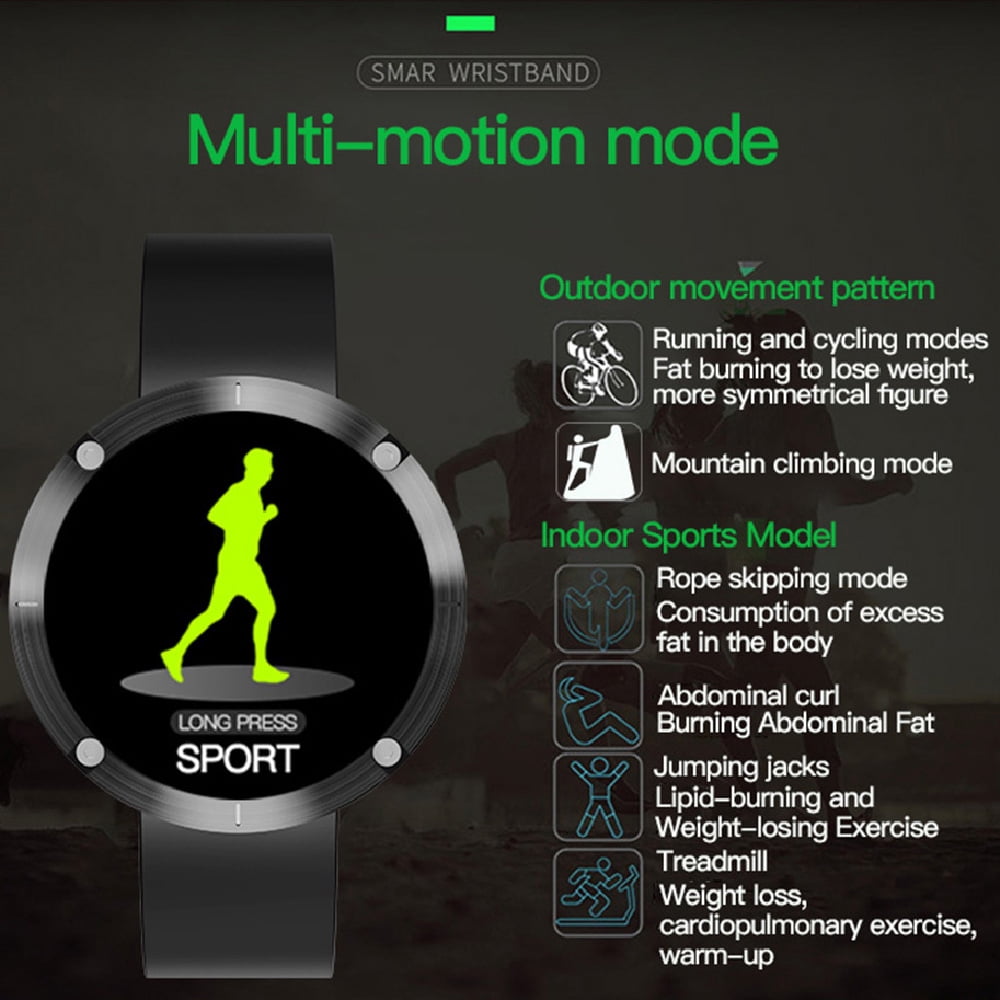 Oukitel W5 Fitness Tracker Smart Bracelet, 1.22" Display with Heart Rate Monitor & IP65 Waterproof Bluetooth 4.0, Silver