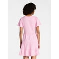 thumbnail image 2 of Time and Tru Women's and Women’s Plus Cotton Swing Dress with Short Sleeves, Sizes XS-4X, 2 of 6