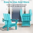thumbnail image 3 of JUSTLET Outdoor Patio Chair with 2 Cup Holder, HDPE Folding Adirondack Chair, Aruba Blue, 3 of 10