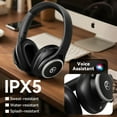 thumbnail image 6 of Active Noise Cancelling Headphones,60H Playtime Bluetooth 6.0 Wireless Headphones with Hi-Res Audio, Over Ear Headphones with Microphone, Deep Bass,Comfort Fit,Foldable Headset for Travel Office Game, 6 of 9