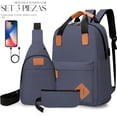 thumbnail image 2 of Mochila Shendy Vendy Backpack Impermeable Set De 3pzs Con Riñonera Y Puerto Usb, 2 of 6