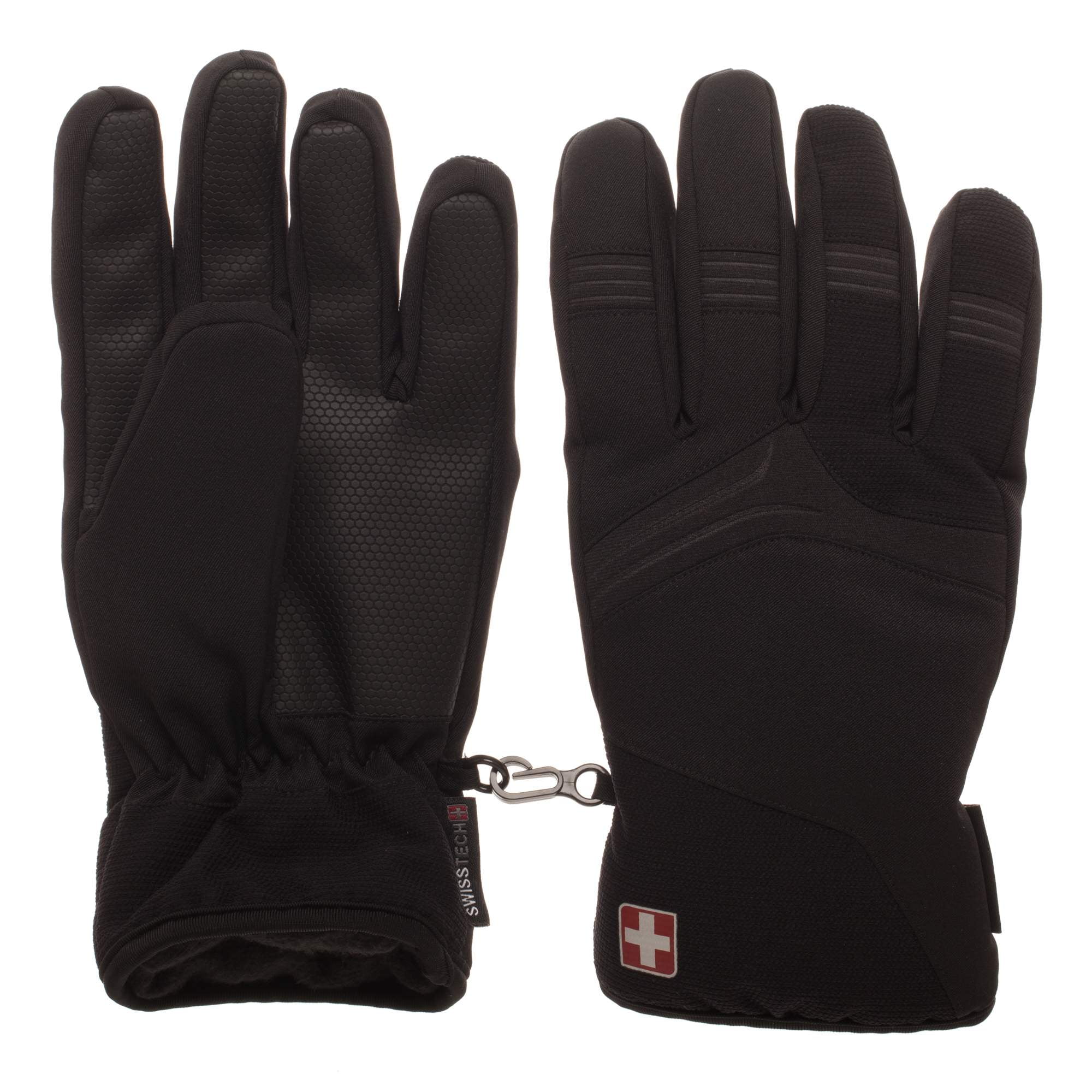 Swiss Tech Youth Black Ski Glove with Reinforced Articulated Knuckles