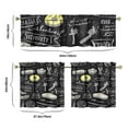 thumbnail image 3 of Kitchen Food Cooking Chef Kitchen Curtains and Valances Set - 3 Piece Kitchen Curtains Sets with Valance for Windows Rod Pocket Machine Washable Kitchen Decor Decorations (54"x18"+2x27.5"x24"), 3 of 6