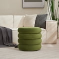 thumbnail image 5 of Zesthouse 19.5" Wide Round Storage Ottoman, Velvet Tufted Ottoman Footstool for Living Room Bedroom, Green, 5 of 12