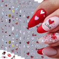 thumbnail image 1 of Pegatinas de uñas para el día de San Valentín, autoadhesivas 3D, holográficas, pegatinas para decoración de uñas de San Valentín, corazón, rosa, beso, ángel de amor, San Valentín, diseño de uñas plate, 1 of 1