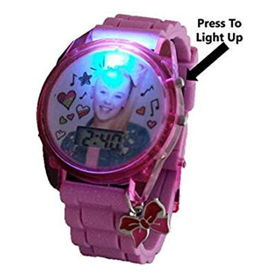 Nickelodeon - JoJo Siwa Girl's Pink Digital Light Up Glitter Watch w