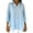 Light Blue, variant on Lenpel Long Sleeve Womens Tops Cotton Linen Fashion Collared V Neck Oversized Blouses Casual Side Split High Low Hem Shirts Fall Outfits
