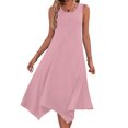 thumbnail image 2 of Pantalones Cortos para Vestidos Bajos Mujeres sin Mangas Cuello Redondo Cordón Ruffle A-Line Mini Vestido Poliéster, Vestido Casual para Citas Y Fiesta, 2 of 9