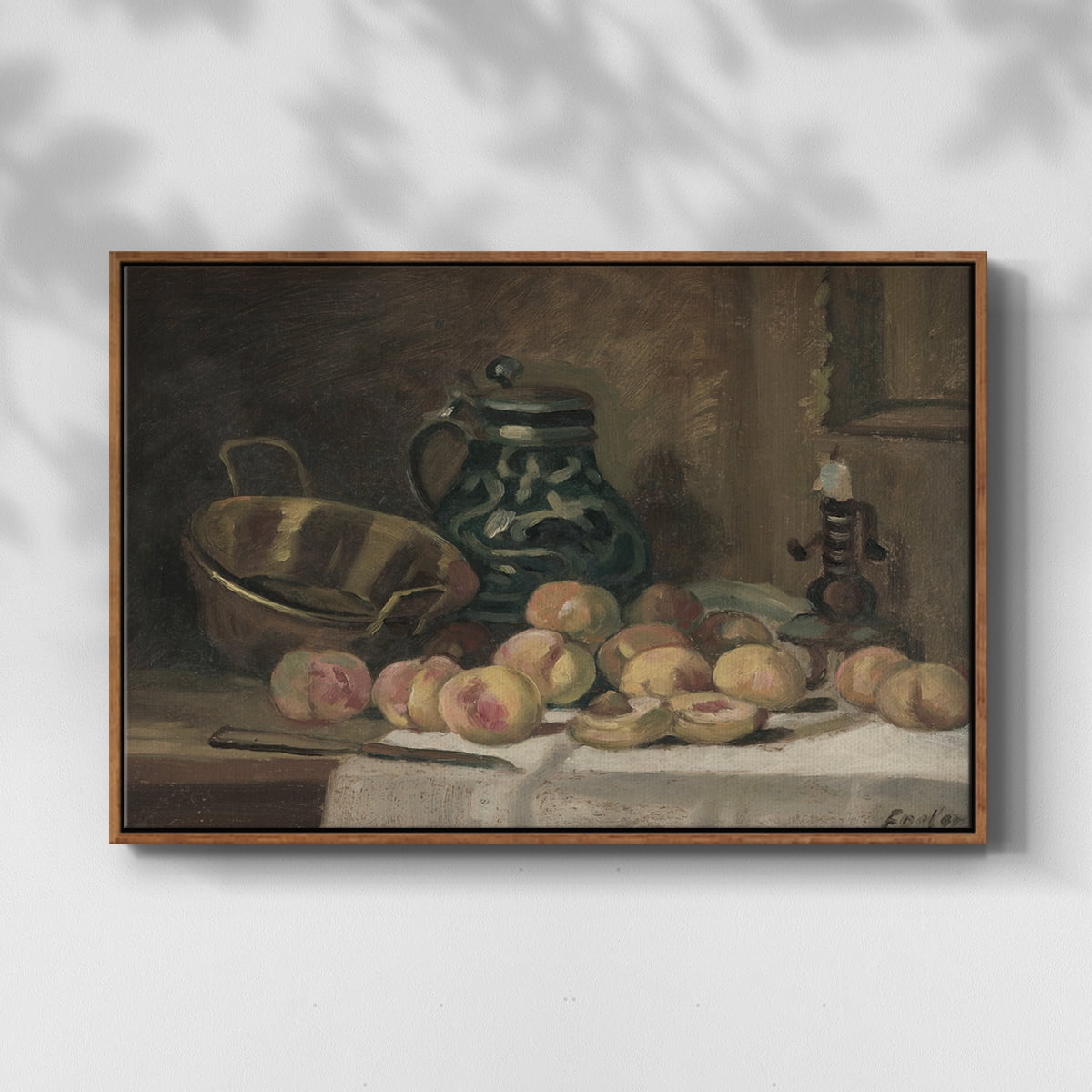 Vintage Botanical Print-XLIX By Wexford Home Framed in Walnut Wood Gallery Wrapped Canvas 25 in. x 37 in.