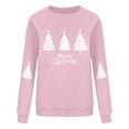 thumbnail image 6 of lcziwo Christmas Shirts for Women Long Sleeve Round Neck Sweatshirts Loose Casual Pullover Tops Teen Girls Clothes, Pink, L, 6 of 7