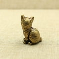 thumbnail image 3 of Brass Cat Figurine statuette Animal Figurines kitten Toy Home Desktop Decoration, 3 of 8