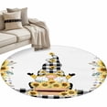 thumbnail image 6 of Sunflower Gnomes Round Rug 3ft Washable Circle Entryway Rugs Non Slip Yellow Summer Botanical Farmhouse Area Rug Indoor Floor Carpet for Bedroom Kitchen Living Room Home Office Dining Room Nursery, 6 of 8