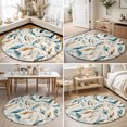 thumbnail image 4 of Round Rugs 6Ft, Tropical Leaves Round Area Rug Washable Indoor Throw Carpet, Modern Simple Abstract Botanical Watercolor Soft Non Slip Circle Rug for Office Cabinet Home Decor Aesthetic, 4 of 8