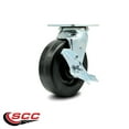 thumbnail image 2 of 6 Inch Phenolic Swivel Caster with Ball Bearing and Brake Service Caster Brand, 2 of 2