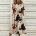 thumbnail image 2 of Halloween Womens Summer Dresses Novelty Halloween Party Graphic Medieval Dress Short Sleeve Stylish Loose Fit Flowy Midi Halloween Costumes for Women Black XXXL, 2 of 6