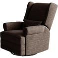 thumbnail image 4 of Superjoe Swivel Recliner Chair, Comfy Glider Rocking Chairs with Lumbar Pillow and Footrest, Upholstered Swivel Rocking Chair for Bedroom,Nursery, Brown, 4 of 8