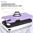 thumbnail image 4 of ELEHOLD Rugged Case For iPhone 16e / SE4 2025 Magnetic Shockproof Cover, 360° Rotable Ring Kickstand, Enhanced Camera Protection, Purple, 4 of 7