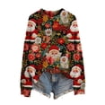 thumbnail image 2 of Chandails d'Hiver Grande Taille pour Femmes Chandails de Noël pour Femmes Chandail en Molleton de Saison Imprimé Graphique Manches Longues Tricot Rouge G, 2 of 5