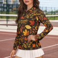 thumbnail image 3 of Aplkyhs Maple Leaf Women Sport Shirts Long Sleeve Sport Shirts Lightweight Fit Plain Machine Washable Soft and Comfortable Suitable for Tennis Enthusiasts, 3 of 7