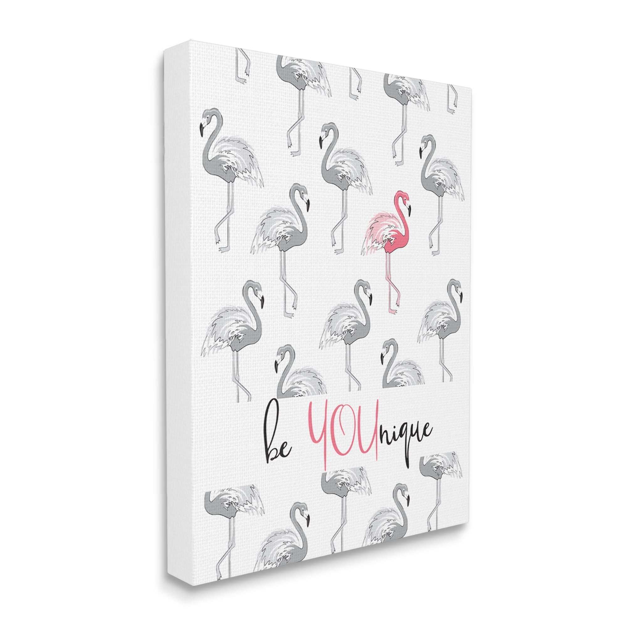 Stupell Be Younique Pink Flamingo Animals & Insects Painting Gallery Wrapped Canvas Print Wall Art