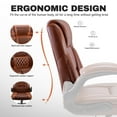 thumbnail image 5 of COOLHUT Office Chair, Executive Leather Chair Home Office Desk Chairs, Computer Chair with Adjustable Flip-up Padded Arms, Lumbar Support Swivel Desk Chair with Adjustable Hight, Vintage Brown, 5 of 12